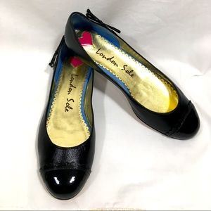 London Sole Patent Toe Leather Flats
